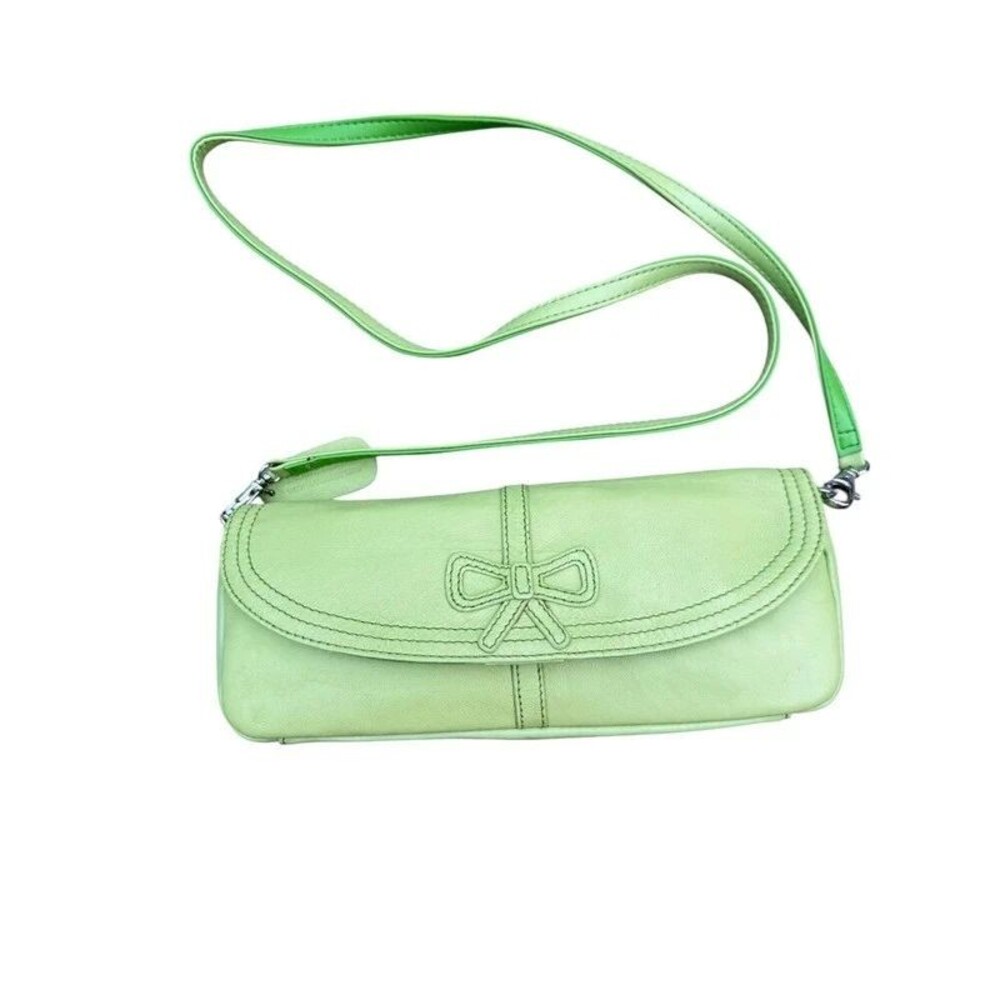 Y2K Coquette Bow Worthington Baguette Shoulder Bag Crossbody Purse